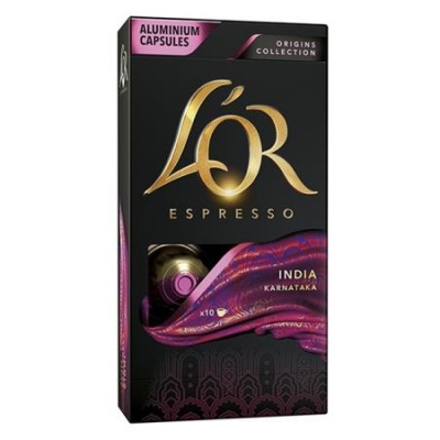 Kávékapszula, Nespresso® kompatibilis, 10 db, JACOBS DOUWE EGBERTS "L`OR India"