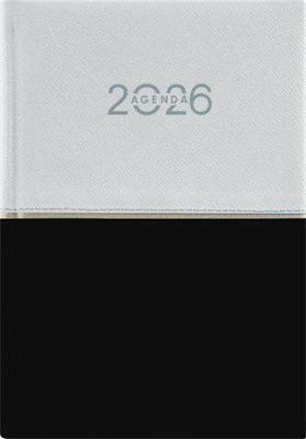 Naptár, tervező, A5, napi, DAYLINER "Contrast", fehér-fekete